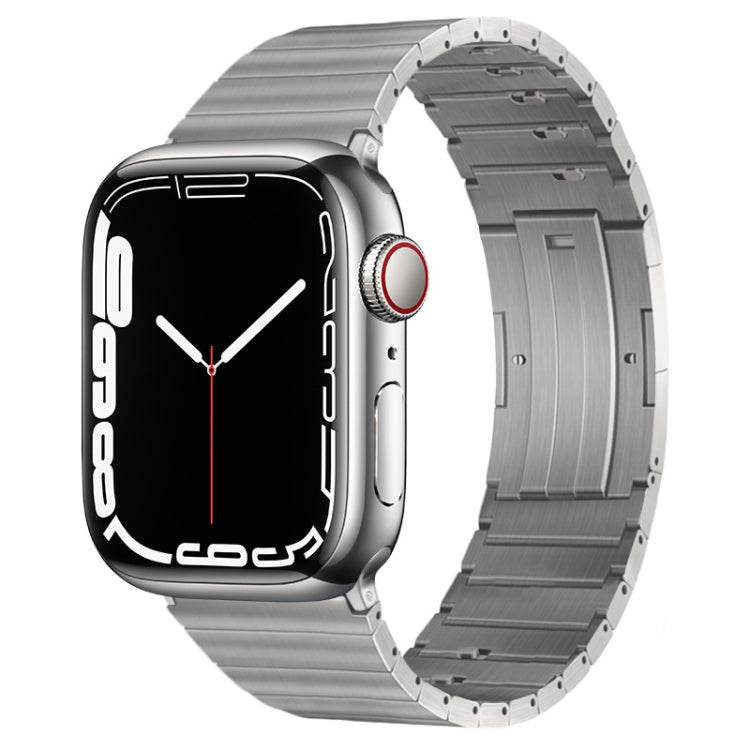 For Apple Watch SE 40mm PG65 Single Bead Bamboo Joint Spring Bars Titanium Metal Watch Band(Silver)
