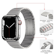 For Apple Watch 38mm PG65 Single Bead Bamboo Joint Spring Bars Titanium Metal Watch Band(Silver)