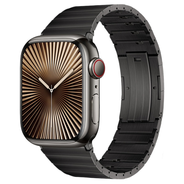 For Apple Watch Series 10 42mm PG65 Single Bead Bamboo Joint Spring Bars Titanium Metal Watch Band(Graphite Black)