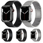 For Apple Watch SE 44mm PG65 Single Bead Bamboo Joint Spring Bars Titanium Metal Watch Band(Silver)