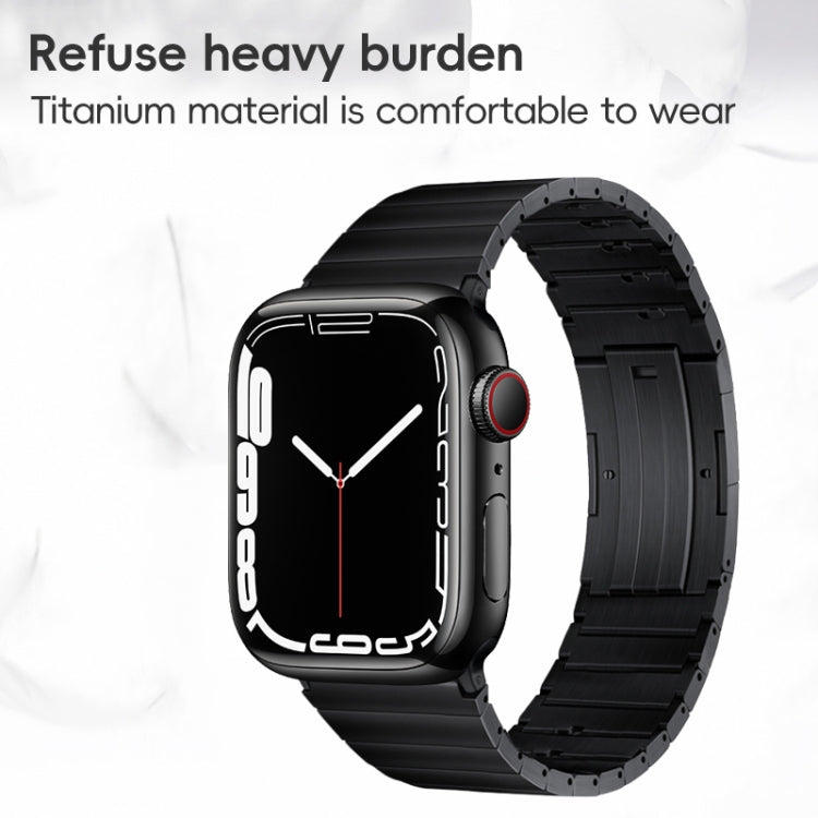 For Apple Watch 38mm PG65 Single Bead Bamboo Joint Spring Bars Titanium Metal Watch Band(Black)