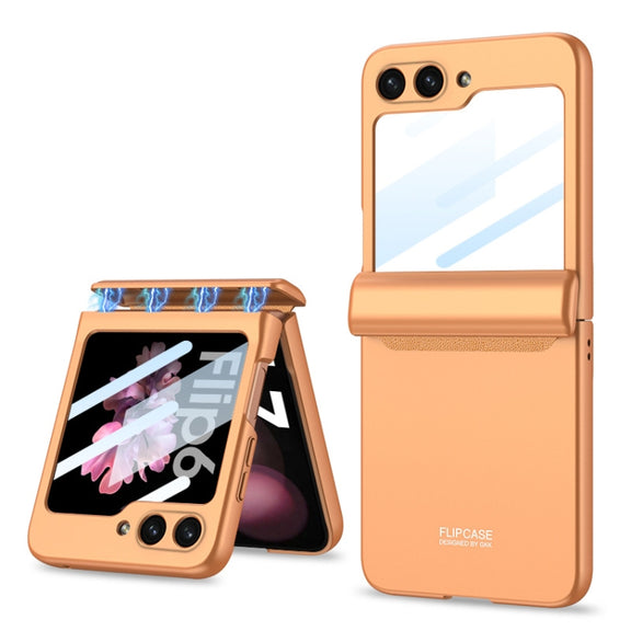 For Samsung Galaxy Z Flip6 GKK Integrated Magnetic Full Coverage Folding Phone Case(Orange)