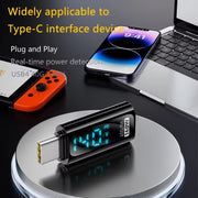 Type-C Male to 8 Pin Female 35W Charging Adapter with Digital Display(Black)