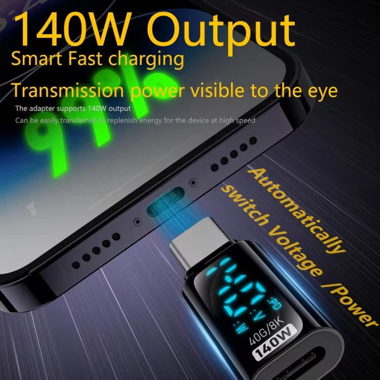 8 Pin Male to Type-C Female 35W Charging Adapter with Digital Display(Black)
