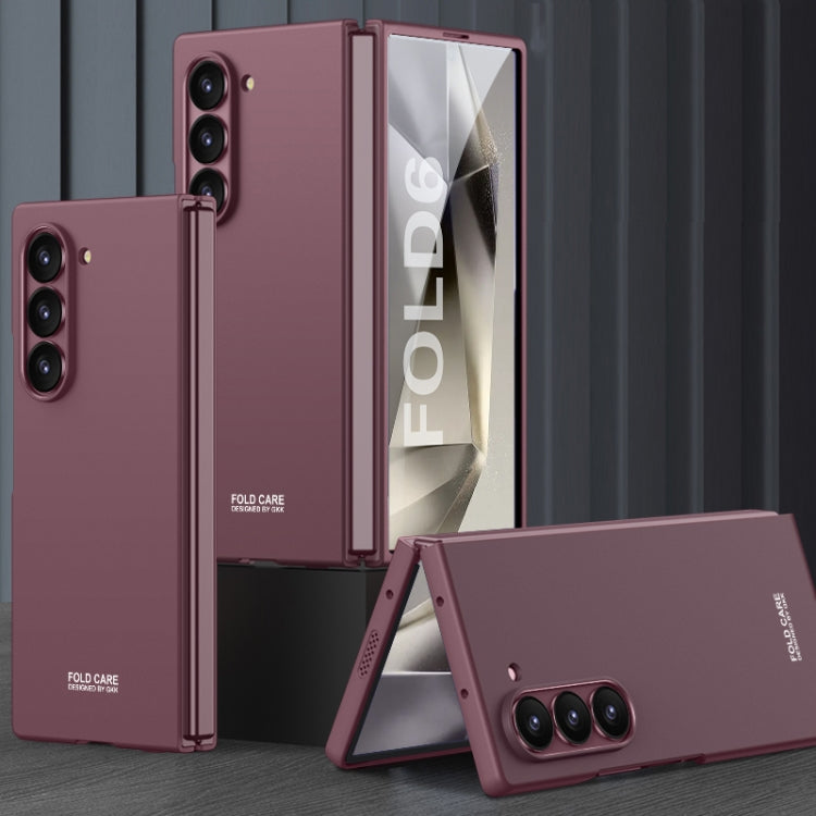 For Samsung Galaxy Z Fold6 GKK Integrated Ultra-thin Full Coverage Protective Case(Wine Red)
