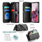 For Samsung Galaxy S20 CaseMe C36 Card Slots Zipper Wallet RFID Anti-theft Leather Phone Case(Black)