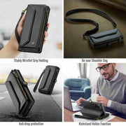 For Samsung Galaxy Note20 Ultra CaseMe C36 Card Slots Zipper Wallet RFID Anti-theft Leather Phone Case(Black)