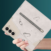 For Samsung Galaxy Z Fold6 GKK Integrated Armor Flip Leather Case with Pen Slot, Stylus Not Included(Titanium Grey)