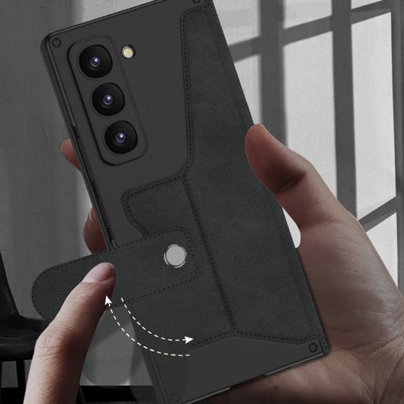 For Samsung Galaxy Z Fold6 GKK Integrated Armor Flip Leather Case with Pen Slot, Stylus Not Included(Titanium Grey)