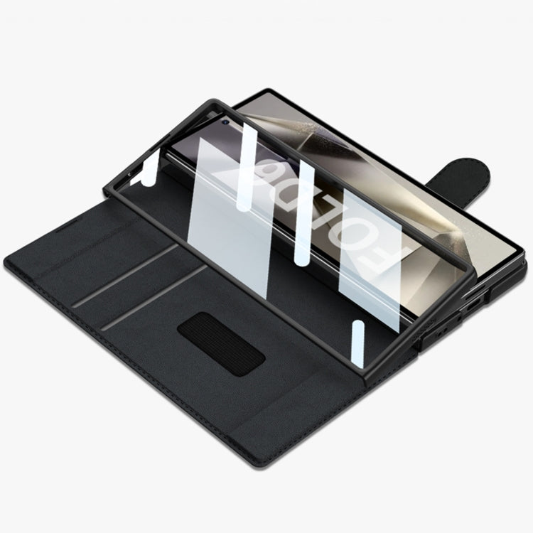 For Samsung Galaxy Z Fold6 GKK Integrated Armor Flip Leather Case with Pen Slot, Stylus Not Included(Titanium Grey)