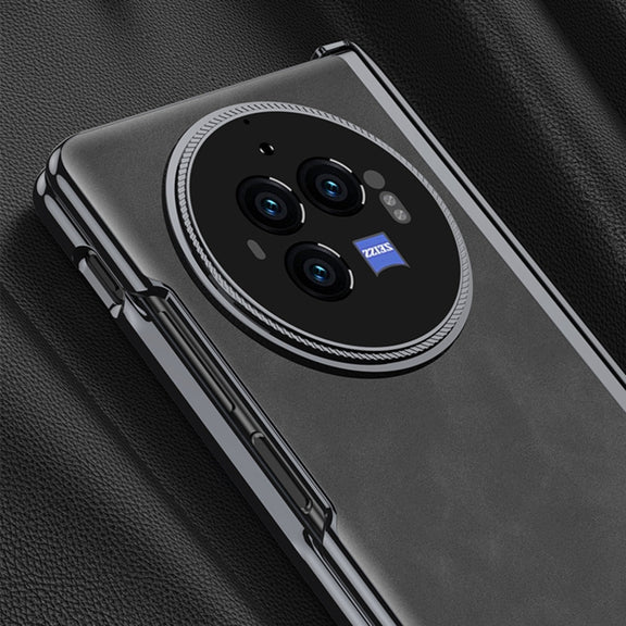 For vivo X Fold3 GKK Integrated Magnetic Fold Hinge Leather Shockproof Phone Case(Matte Black)