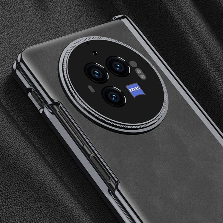 For vivo X Fold3 GKK Integrated Magnetic Fold Hinge Leather Shockproof Phone Case(Matte Black)