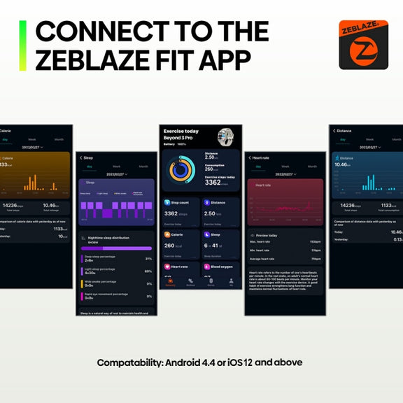 Zeblaze Beyond 3 Pro 2.15 inch Screen Stylish GPS Smartwatch Supports Bluetooth Calling(Black)