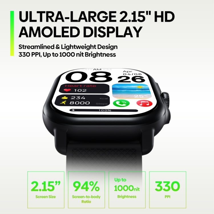 Zeblaze Beyond 3 Pro 2.15 inch Screen Stylish GPS Smartwatch Supports Bluetooth Calling(Black)