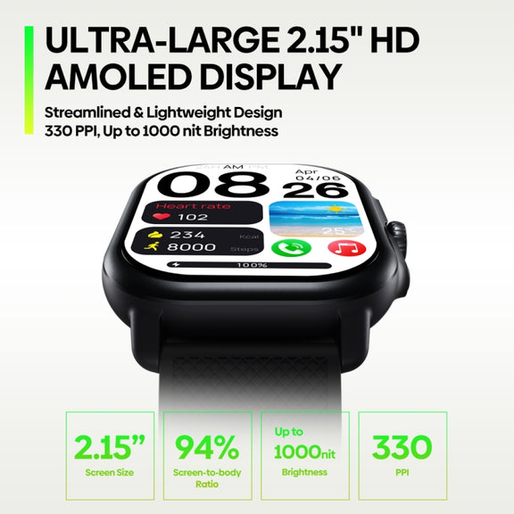 Zeblaze Beyond 3 Pro 2.15 inch Screen Stylish GPS Smartwatch Supports Bluetooth Calling(Black)