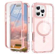 For iPhone 16 Pro Max Colorful MagSafe Magnetic PC Hybrid TPU Phone Case(Pink)