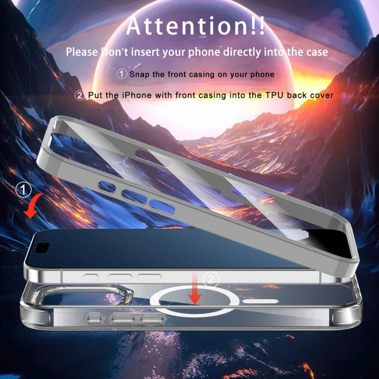 For iPhone 16 Pro Colorful MagSafe Magnetic PC Hybrid TPU Phone Case(Grey)