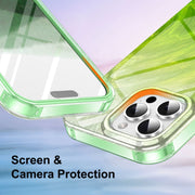 For iPhone 16 Pro IMD Gradient Feather PC Hybrid TPU Phone Case(Green)