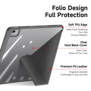 For iPad Air 13 2024 / 2025 DUX DUCIS Magi Series Smart Leather Tablet Case(Grey)