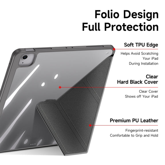 For iPad Air 13 2024 / 2025 DUX DUCIS Magi Series Smart Leather Tablet Case(Grey)