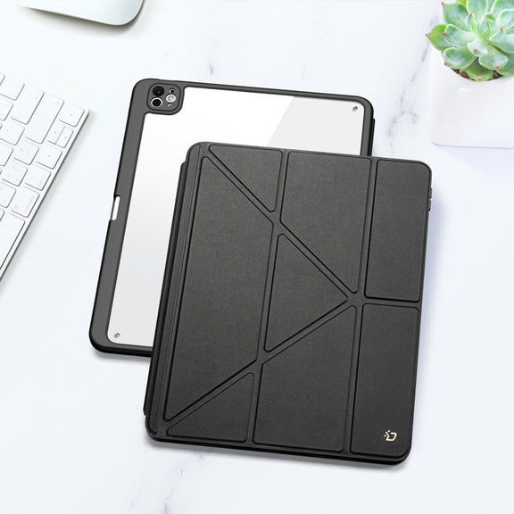 For iPad Pro 11 2024 DUX DUCIS Magi Series Smart Leather Tablet Case(Black)