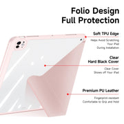 For iPad Pro 11 2024 DUX DUCIS Magi Series Smart Leather Tablet Case(Pink)