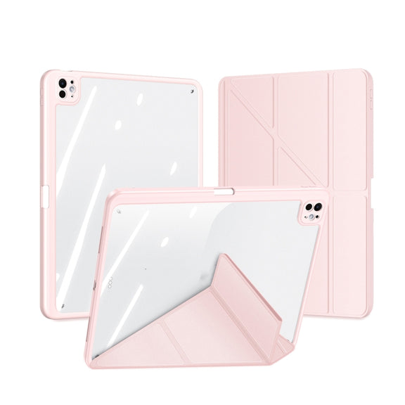 For iPad Pro 11 2024 DUX DUCIS Magi Series Smart Leather Tablet Case(Pink)