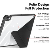 For iPad Pro 13 2024 DUX DUCIS Magi Series Smart Leather Tablet Case(Black)