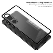 For Sony Xperia 1 V Snap Buckle Metal Frame Frosted Phone Case(Black)