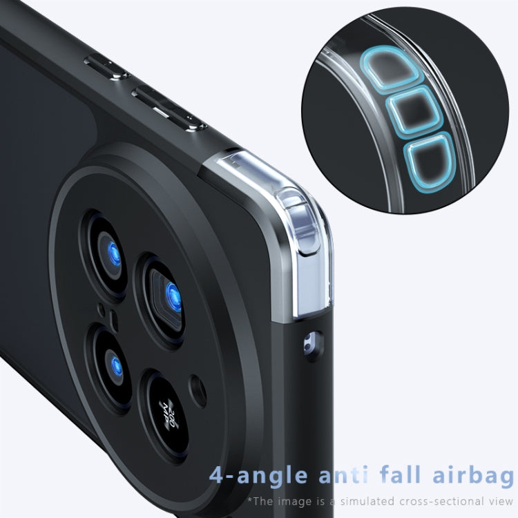 For vivo X200 Pro Armor Precise Hole PC Hybrid TPU Phone Case(Frosted Black)