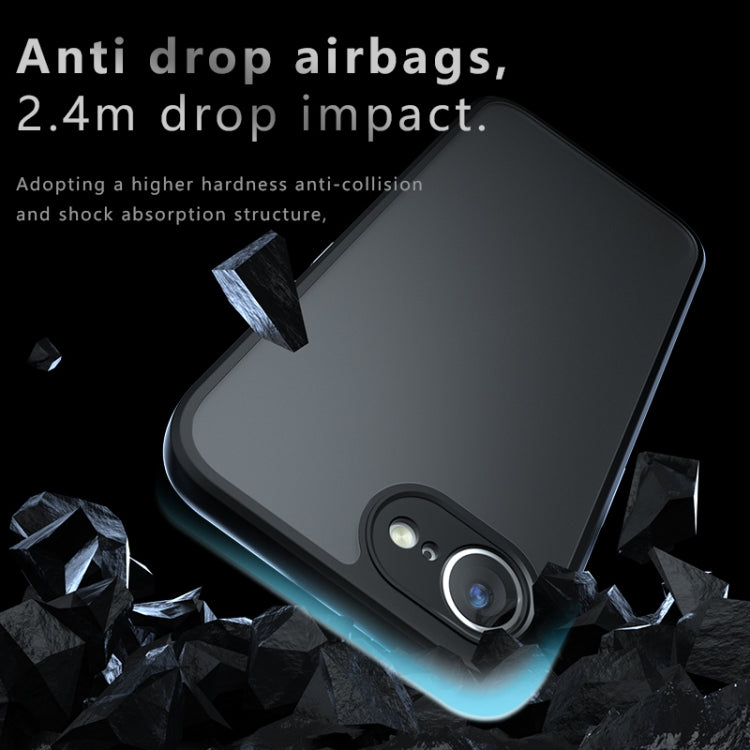 For iPhone 16e Armor Precise Hole PC Hybrid TPU Phone Case(Frosted Black)