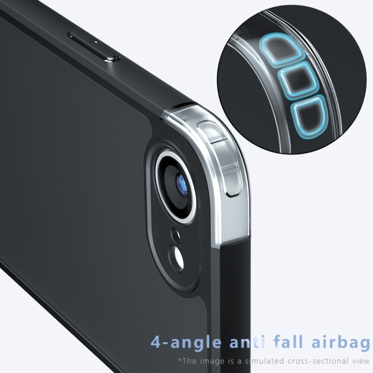 For iPhone 16e Armor Precise Hole PC Hybrid TPU Phone Case(Frosted Black)