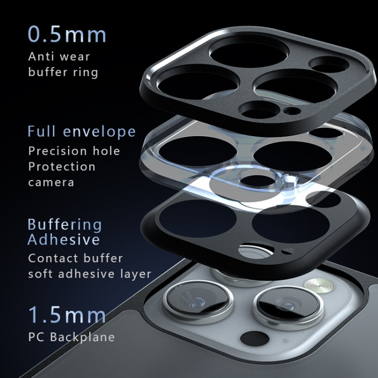 For iPhone 16 Pro Armor Precise Hole PC Hybrid TPU Phone Case(Frosted Black)