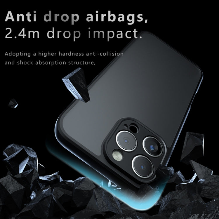 For iPhone 16 Pro Armor Precise Hole PC Hybrid TPU Phone Case(Frosted Black)