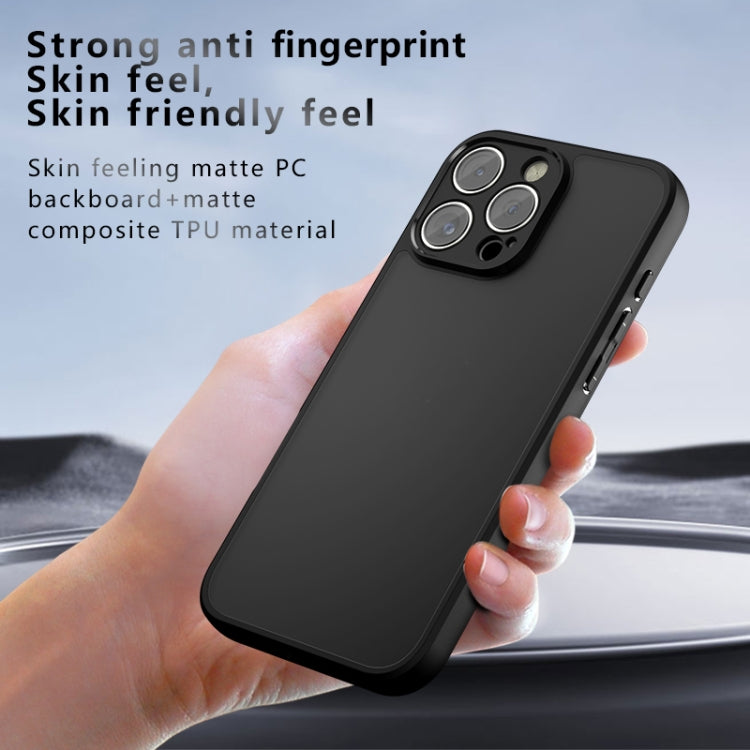 For iPhone 16 Pro Armor Precise Hole PC Hybrid TPU Phone Case(Frosted Black)