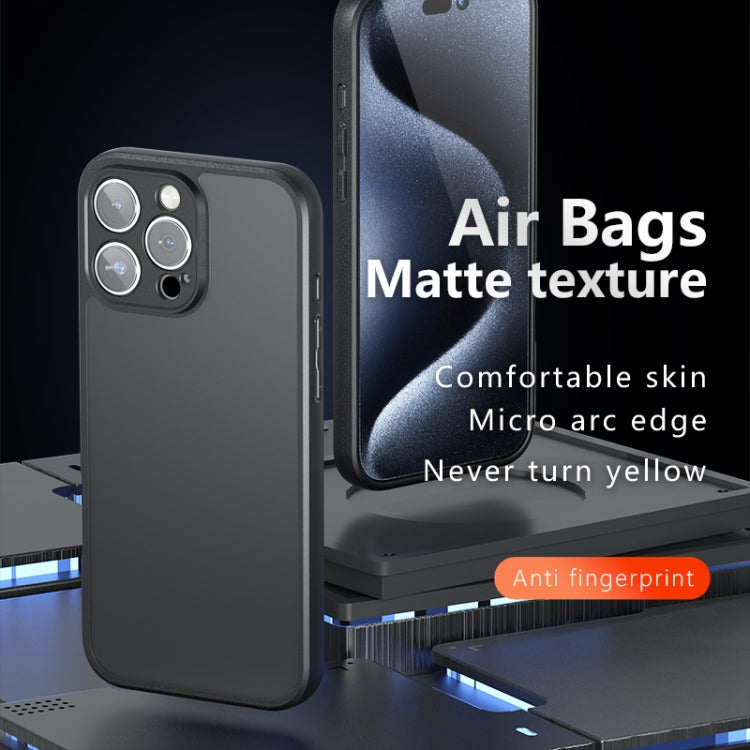 For iPhone 16 Pro Max Armor Precise Hole PC Hybrid TPU Phone Case(Frosted Black)
