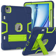 For iPad Air 11 2024 Contrast Color Silicone Acrylic PC Tablet Case with Holder(Navy Blue Yellow Green) - iPad Air 11 2024 Cases by PMC TechLife | Online Shopping South Africa | PMC TechLife | Buy Now Pay Later Mobicred