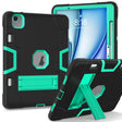 For iPad Air 11 2024 Contrast Color Silicone Acrylic PC Tablet Case with Holder(Black Mint Green) - iPad Air 11 2024 Cases by PMC TechLife | Online Shopping South Africa | PMC TechLife | Buy Now Pay Later Mobicred
