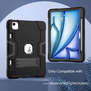 For iPad Air 11 2024 Contrast Color Silicone Acrylic PC Tablet Case with Holder(Black)