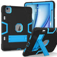 For iPad Air 11 2025 / 2024 Contrast Color Silicone Acrylic PC Tablet Case with Holder(Black Blue) - iPad Air 11 2025 / 2024 Cases by PMC TechLife | Online Shopping South Africa | PMC TechLife | Buy Now Pay Later Mobicred