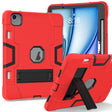 For iPad Air 11 2025 / 2024 Contrast Color Silicone Acrylic PC Tablet Case with Holder(Red Black) - iPad Air 11 2025 / 2024 Cases by PMC TechLife | Online Shopping South Africa | PMC TechLife | Buy Now Pay Later Mobicred