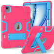 For iPad Air 11 2024 Contrast Color Silicone Acrylic PC Tablet Case with Holder(Rose Red Blue) - iPad Air 11 2024 Cases by PMC TechLife | Online Shopping South Africa | PMC TechLife | Buy Now Pay Later Mobicred