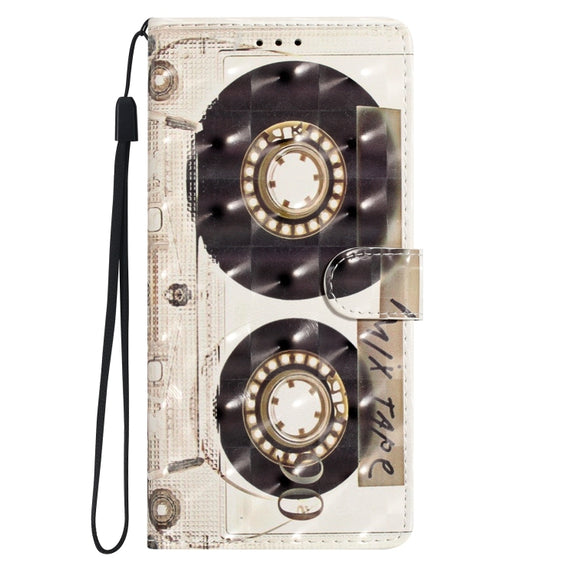 For iPhone 16 3D Pattern Leather Phone Case(Tape)