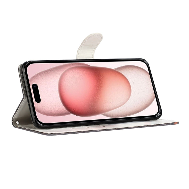 For iPhone 16 3D Pattern Leather Phone Case(Tape)