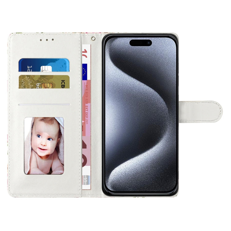 For iPhone 16 Pro 3D Pattern Leather Phone Case(White Cat)