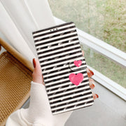 For Motorola Edge 2024 3D Pattern Leather Phone Case(Striped Heart)