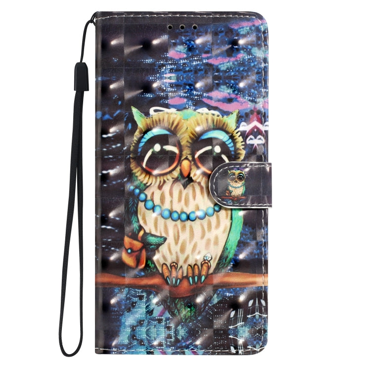 For Motorola Edge 2024 3D Pattern Leather Phone Case(Big-eyed owl)