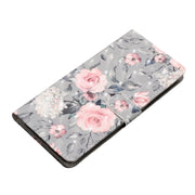 For Motorola Edge 2024 3D Pattern Leather Phone Case(Gray Base Flower)