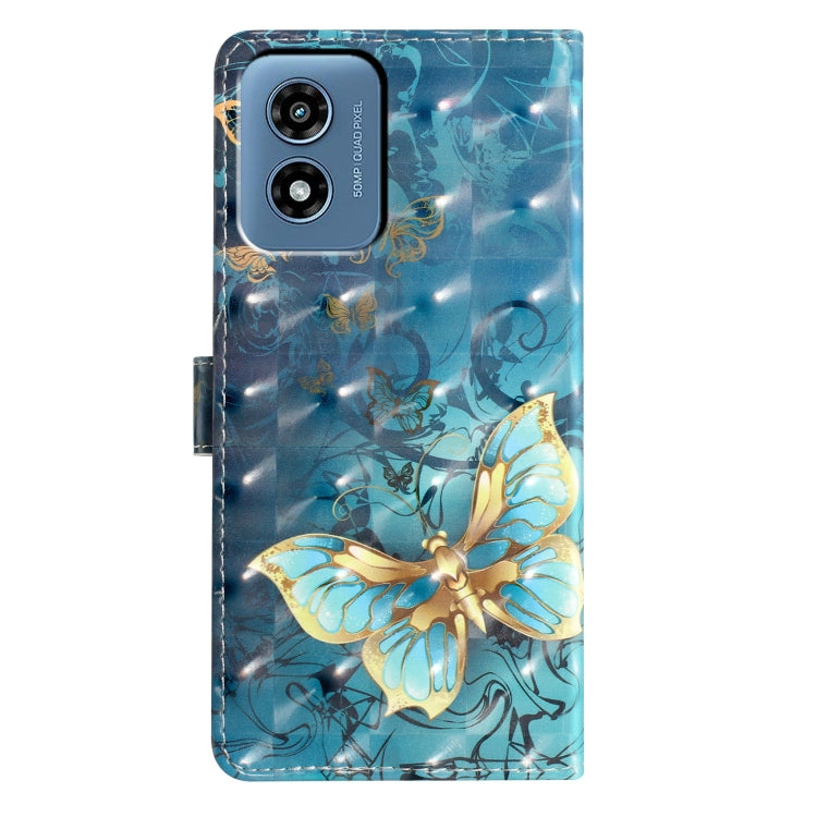 For Motorola Moto G Play 2024 3D Pattern Leather Phone Case(3D Butterfly)