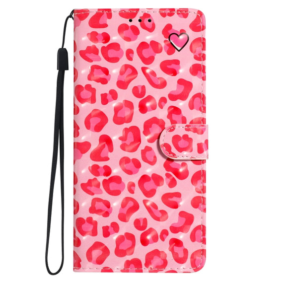 For Motorola Moto G Play 2024 3D Pattern Leather Phone Case(Pink Leopard Print)